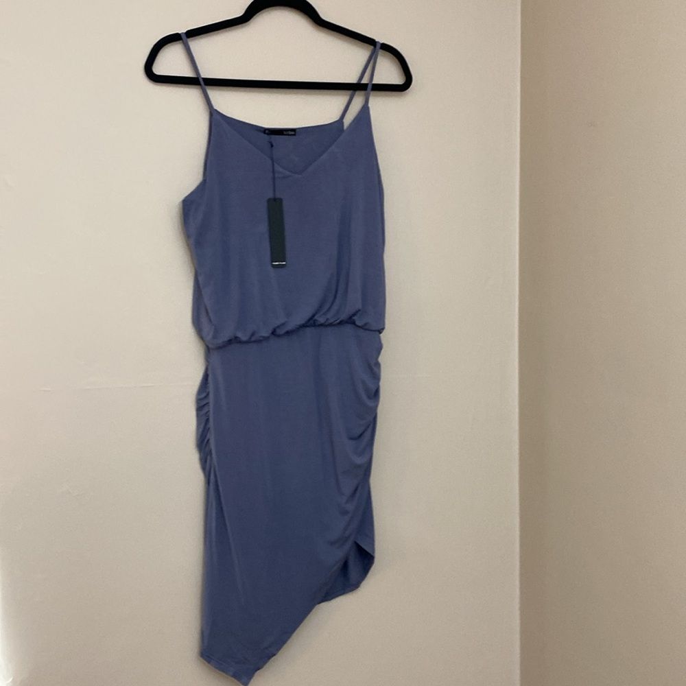 Krisa Asymm Cami Dress In The Color Denim Size Medium